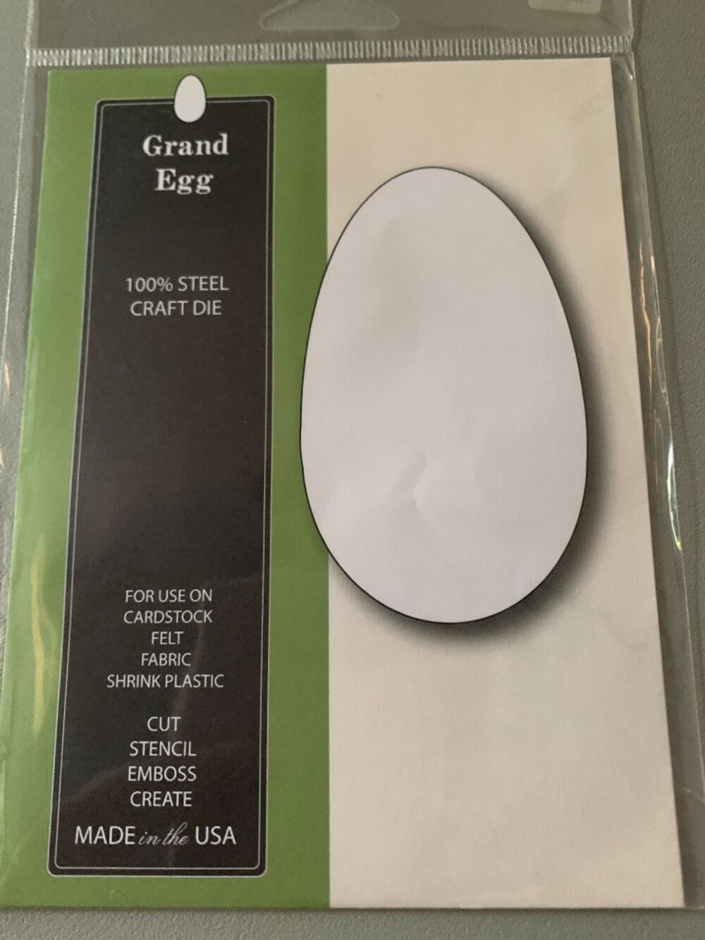 Poppystamp Inc Grand Egg Craft Metal Die 2.2x3.6" Scrapbooking Cardmaking - New